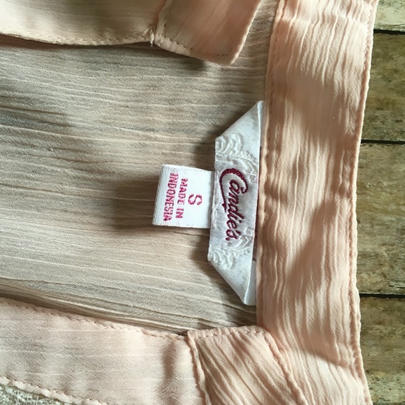 Candie's Light Blush Pink Blouse Small - Picture 4 of 8